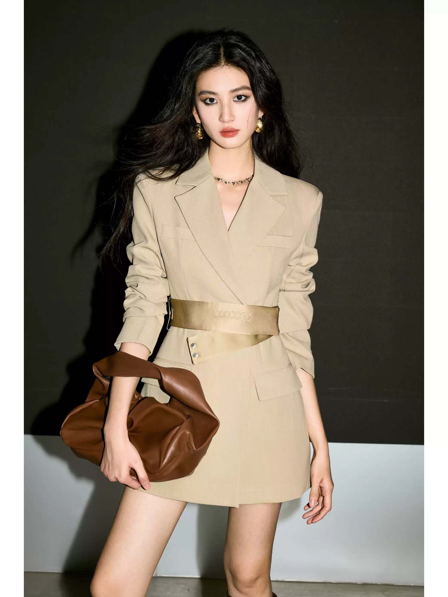 Belted Blazer Suit Dress